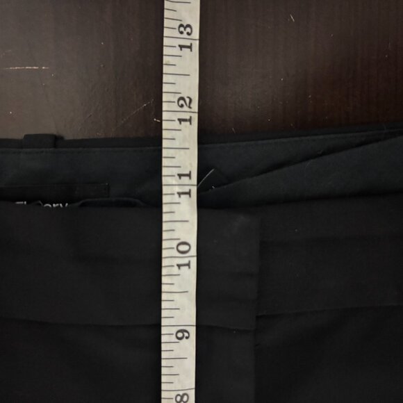 Theory Womens Black Stretch Mid Rise Straight Leg Flat Front Dress Pants Size 8 - Picture 10 of 11